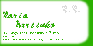 maria martinko business card